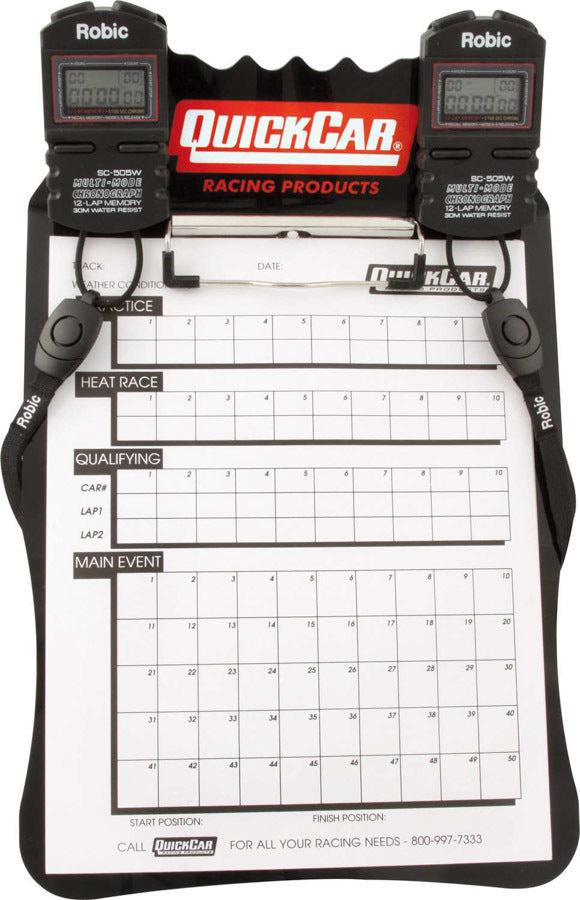 Quickcar Racing Clipboard Timing System Black