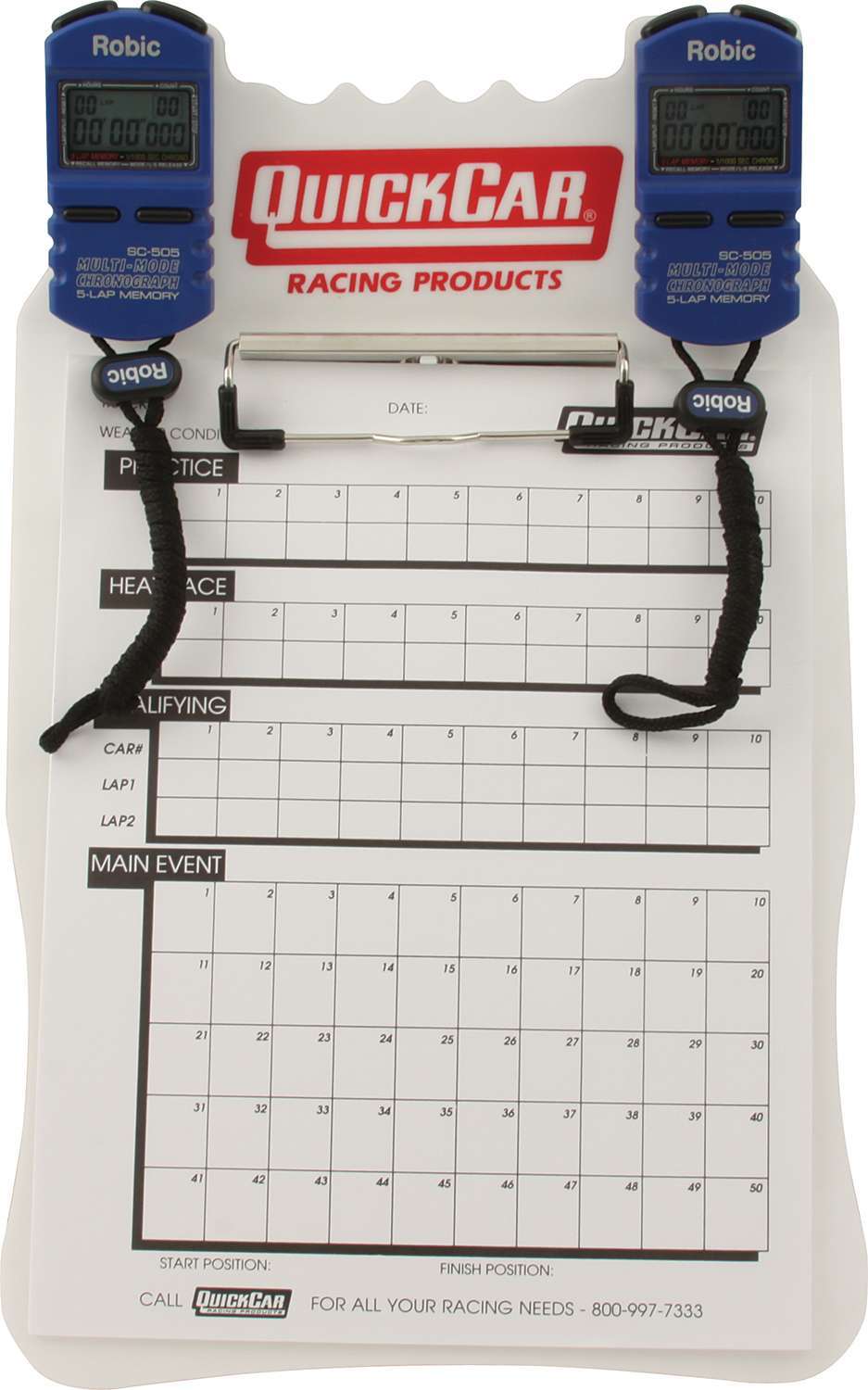 Quickcar Racing Clipboard Timing System White