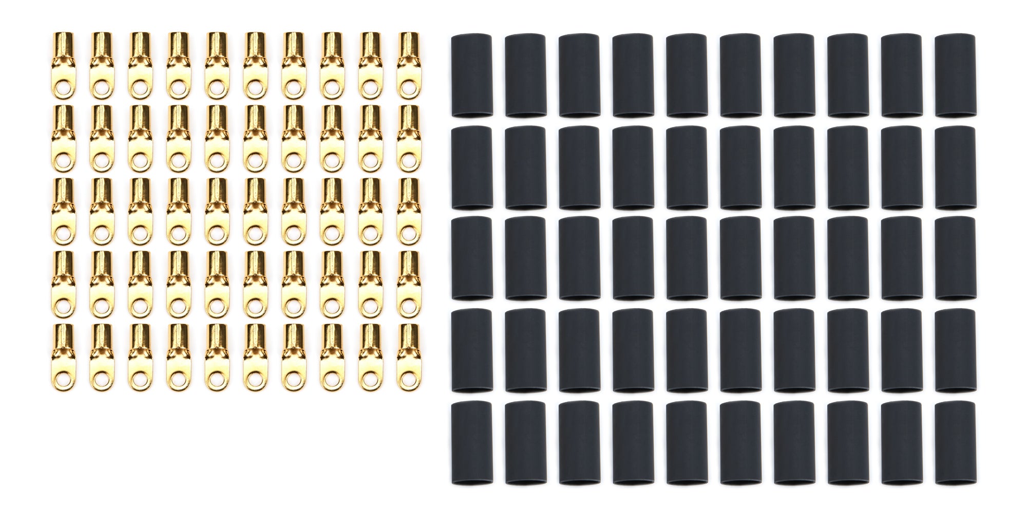 Quickcar Racing Ring Terminal #8 8 Ga w/Heat Shrink 50pk