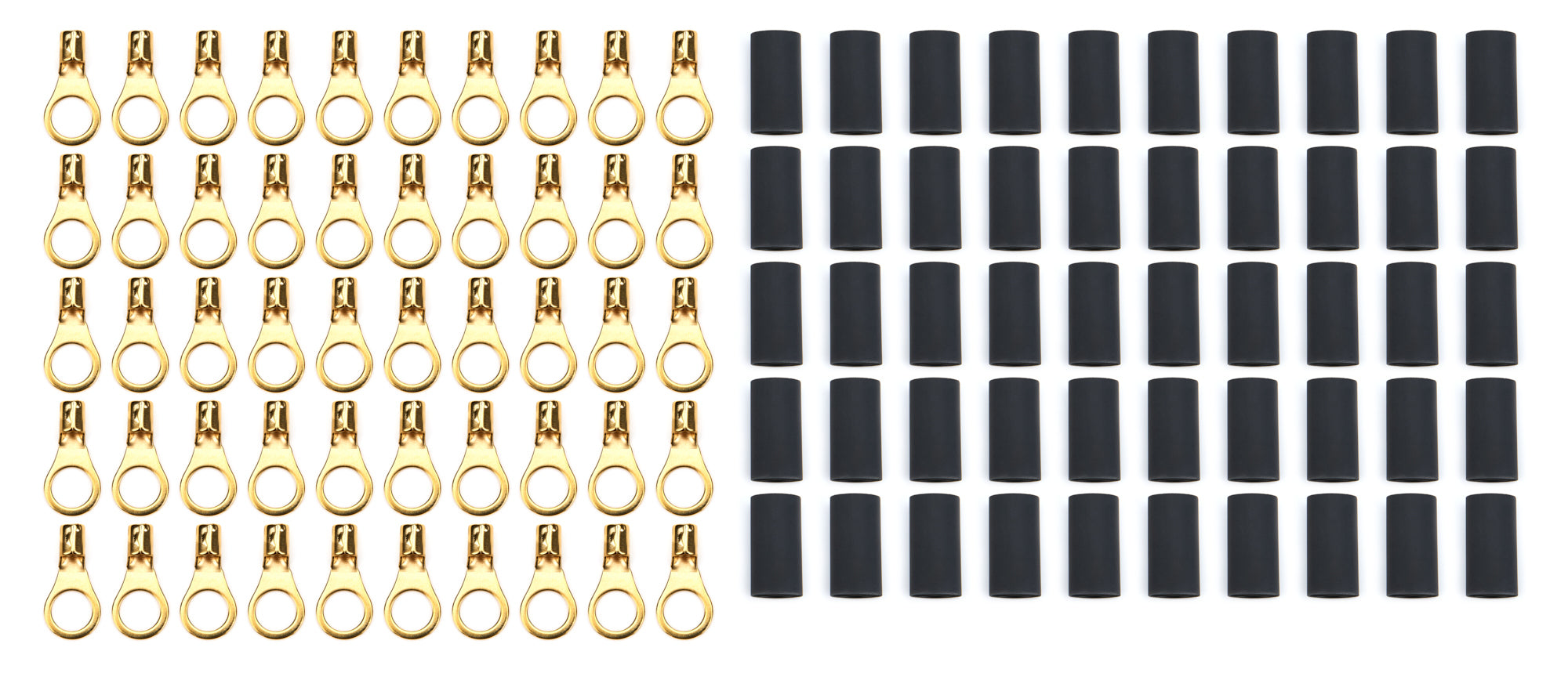 Quickcar Racing Ring Terminal 3/8in 8-10 Ga w/Heat Shrink 50pk