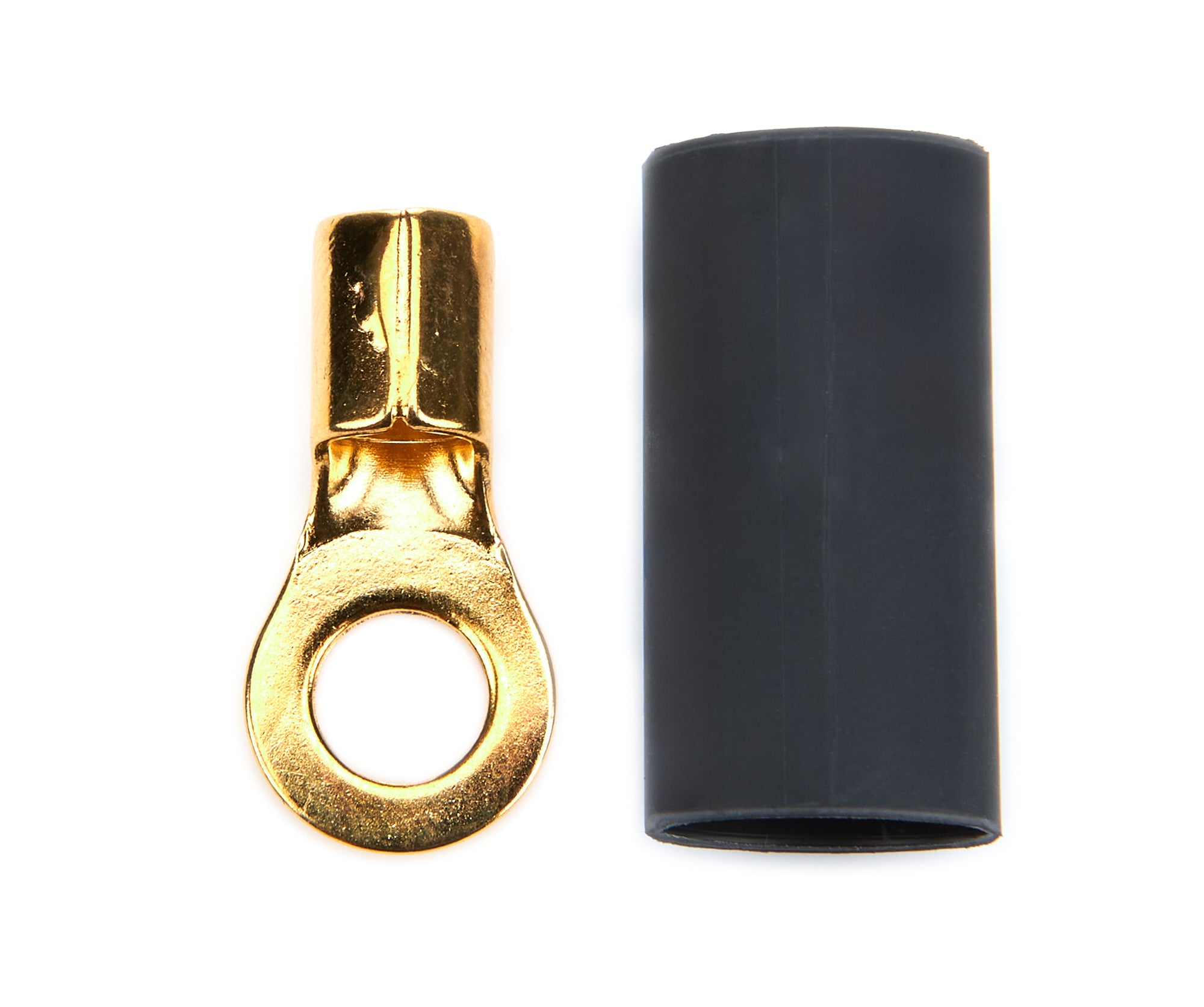 Quickcar Racing Ring Terminal 1/4 8 GA. Pair w/Heat Shrink