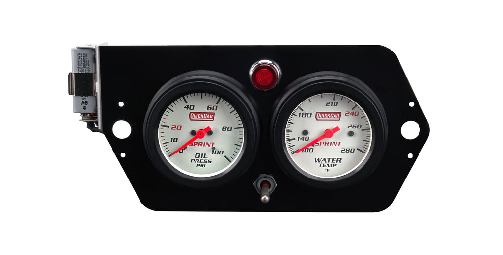 Quickcar Racing Gauge Panel Deluxe Sprint w/Mag Switch