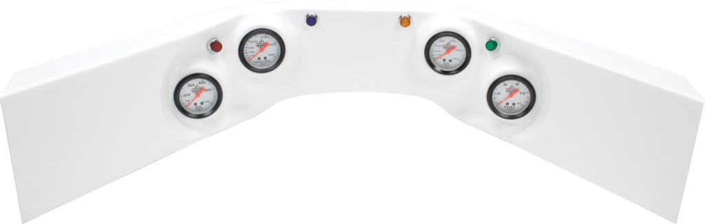 Quickcar Racing 4-Gauge Molded Dash OP/WT/OT/FP White