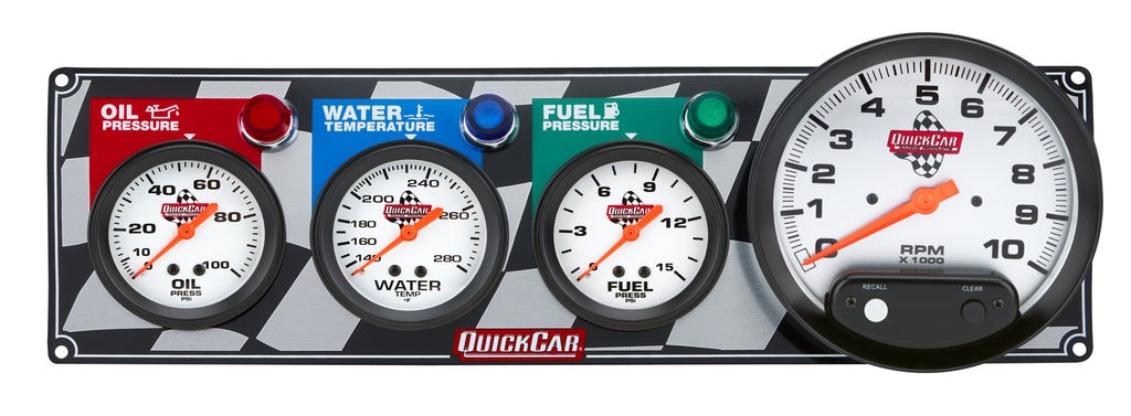 Quickcar Racing 3-1 Gauge Panel OP-WT-FP-Tach