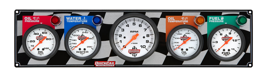 Quickcar Racing Gauge Panel OP/WT/OT/FP w/Tach