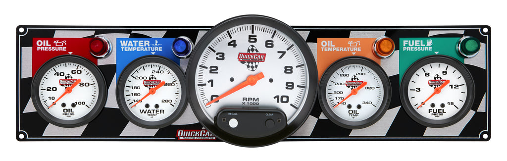 Quickcar Racing 4 Gauge Panel W/ 5in Tach