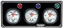 Load image into Gallery viewer, Quickcar Racing 3 Gauge Panel  OP/WT/FP Black