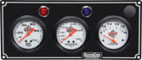 Quickcar Racing 3 Gauge Panel OP/WT/Volt Black