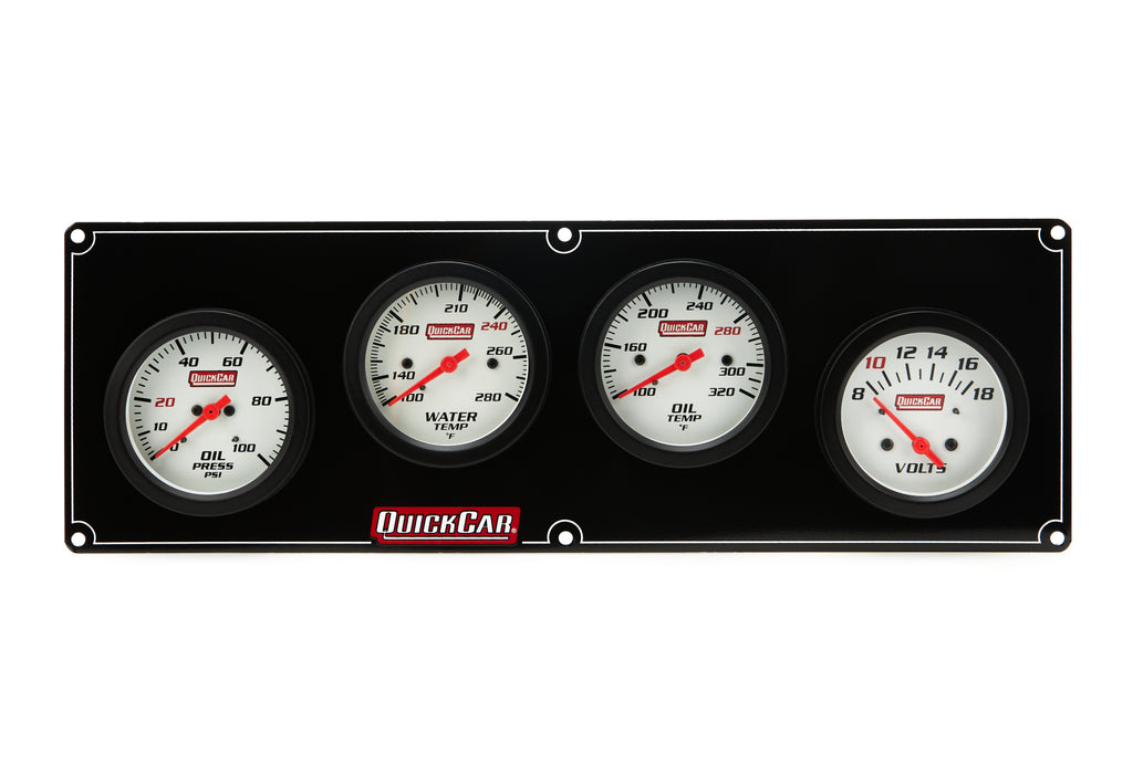 Quickcar Racing 4 Gauge Extreme Panel OP/WT/OT/Volt