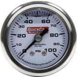 Quickcar Racing Pressure Gauge 0-100 PSI 1.5in Liquid Filled