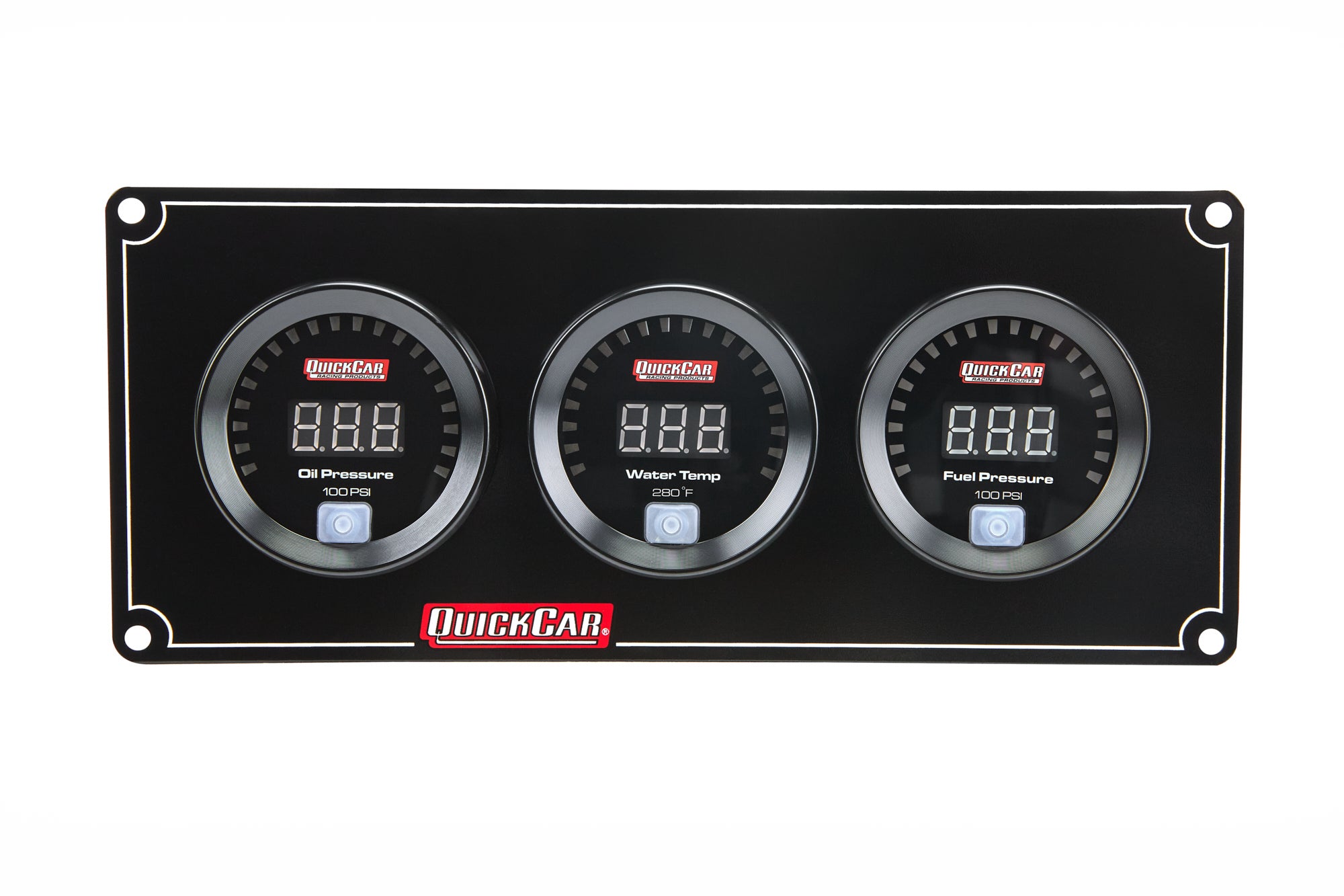 Quickcar Racing Digital 3 Gauge Panel OP /WT/FP100