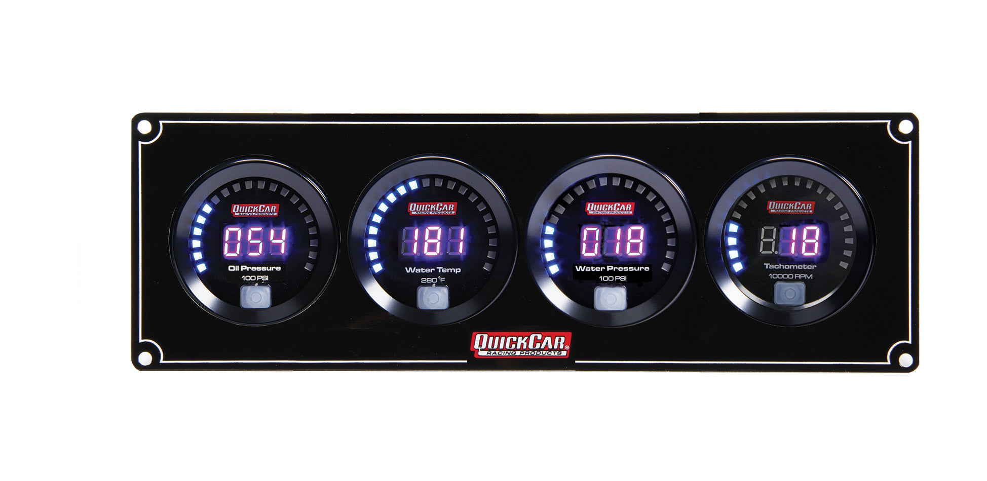 Quickcar Racing Digital 3-1 Gauge Panel OP/WT/WP w/Tach