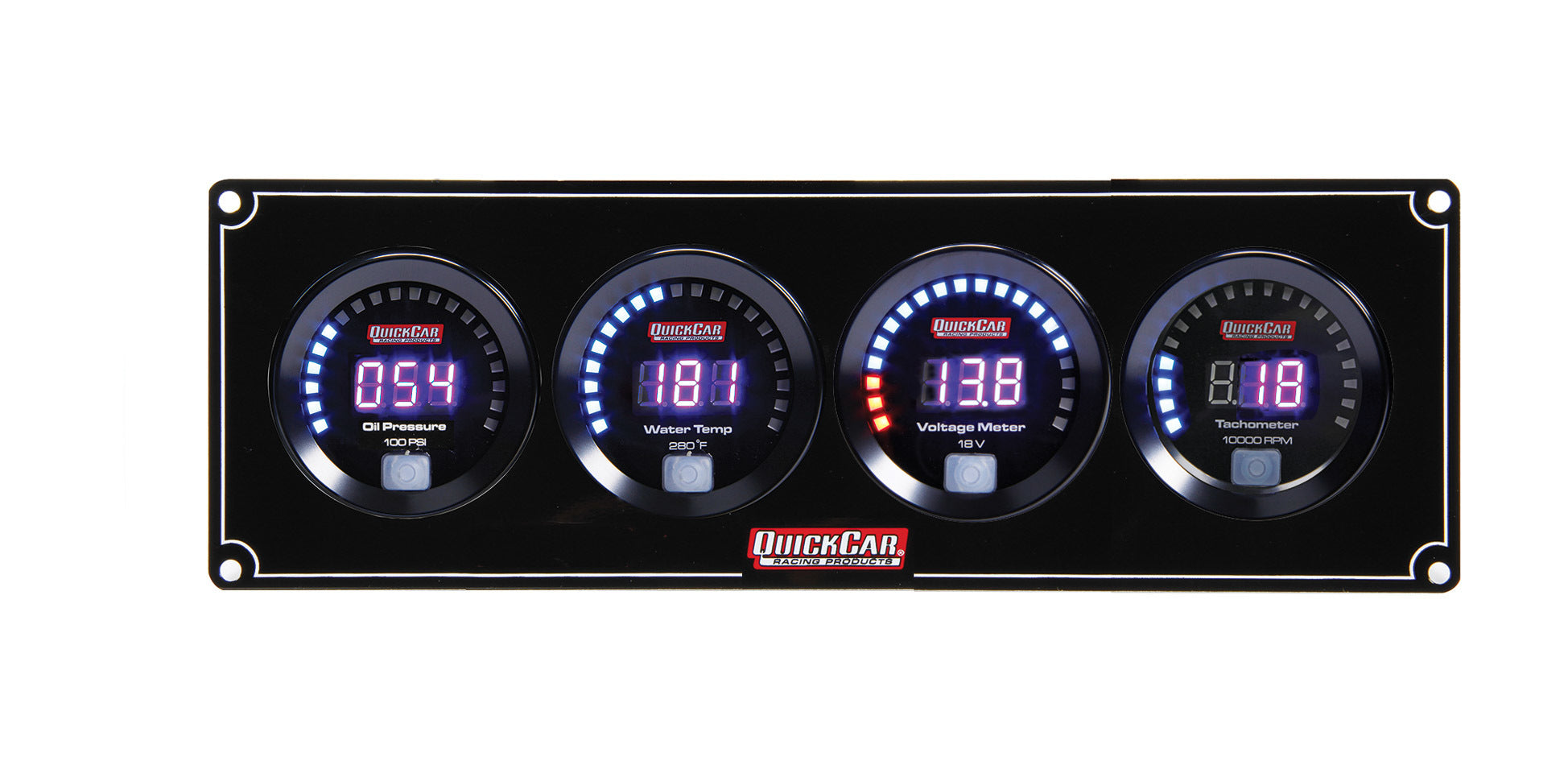 Quickcar Racing Digital 3-1 Gauge Panel OP/WT/Volt w/Tach