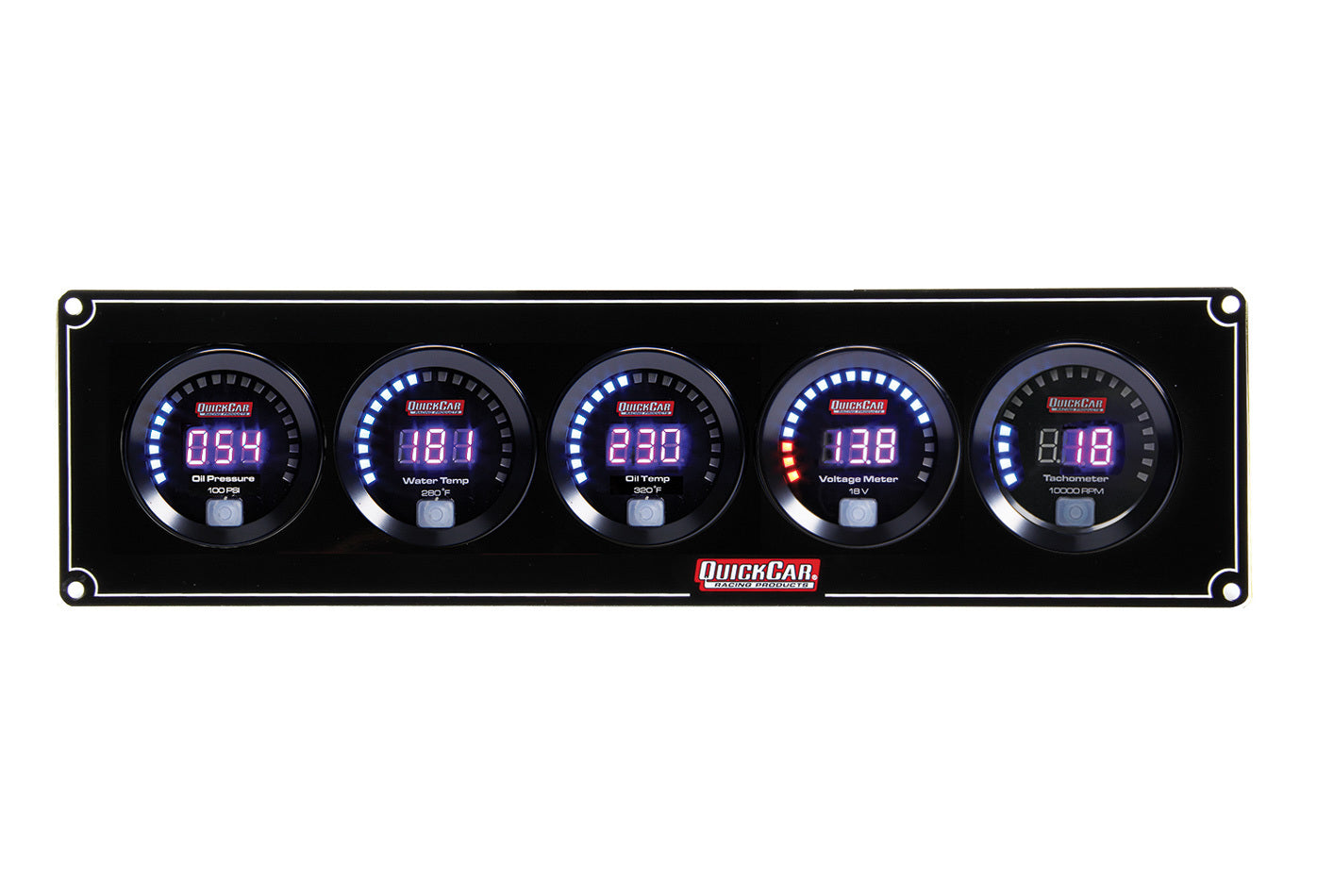 Quickcar Racing Digital 4-1 Gauge Panel OP/WT/OT/Volt w/Tach