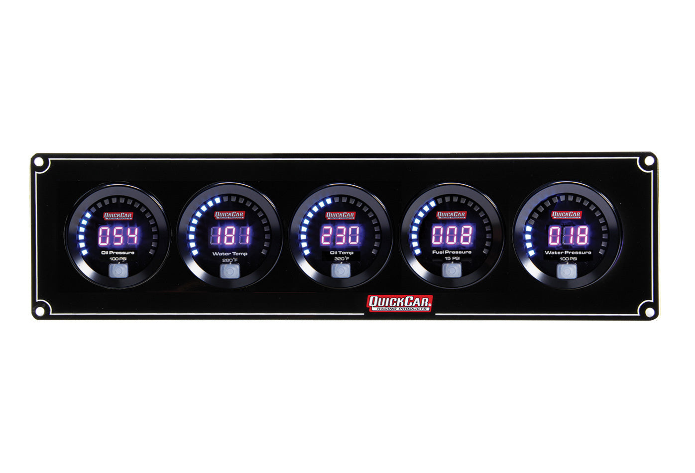 Quickcar Racing Digital 5-Gauge Panel OP/WT/OT/FP/WP