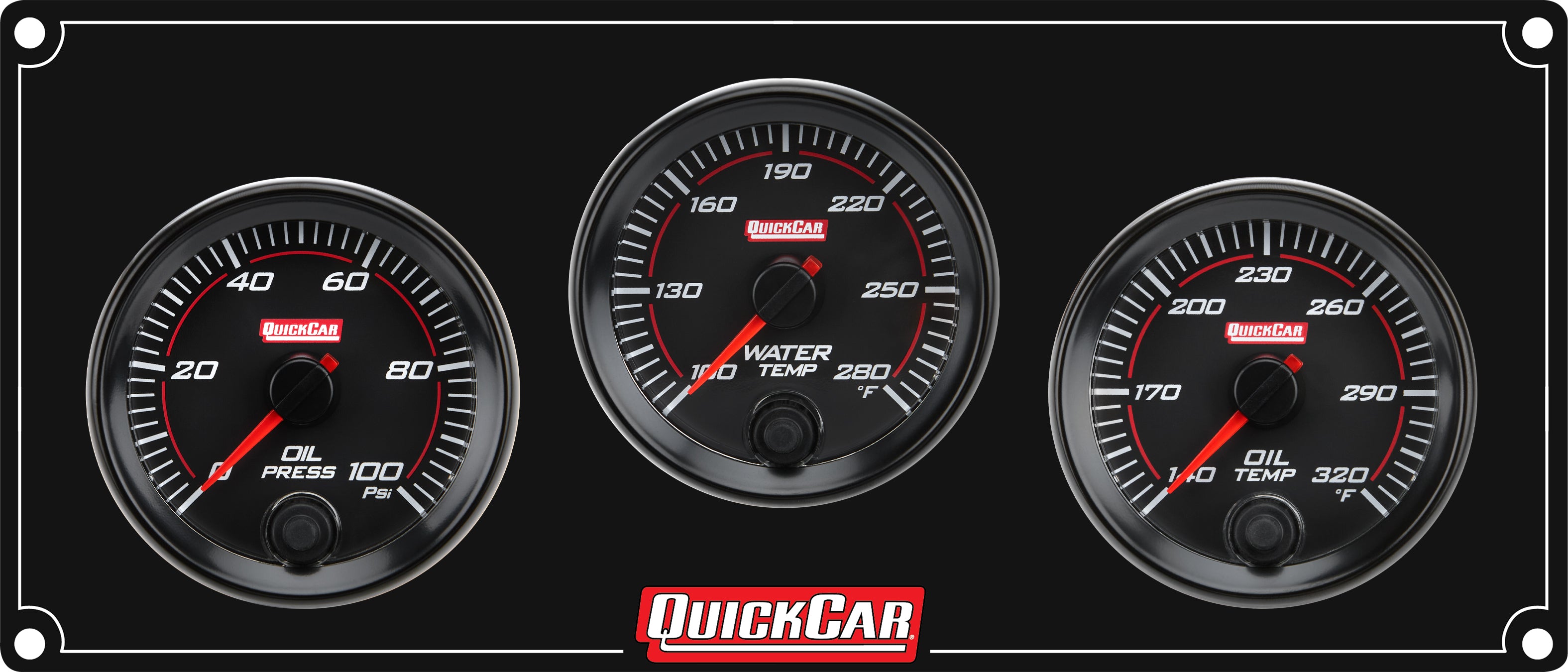 Quickcar Racing Redline 3 Gauge Panel OP/WT/OT