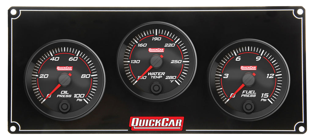 Quickcar Racing Redline 3 Gauge Panel OP/WT/FP