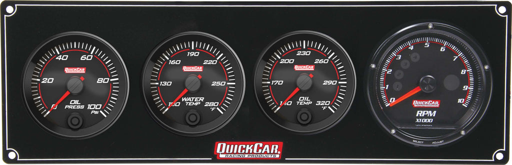 Quickcar Racing Redline 3-1 Gauge Panel OP/WT/OT w/Recall Tach