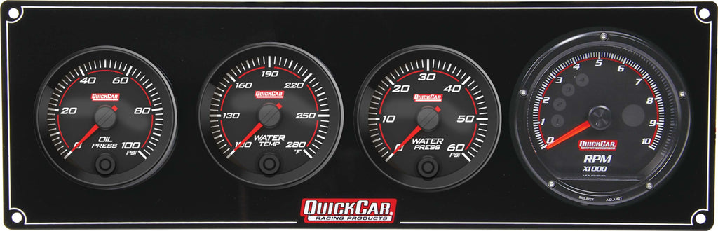 Quickcar Racing Redline 3-1 Gauge Panel OP/WT/WP w/Recall Tach