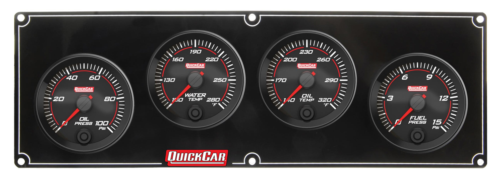 Quickcar Racing Redline 4-1 Gauge Panel OP/WT/OT/FP