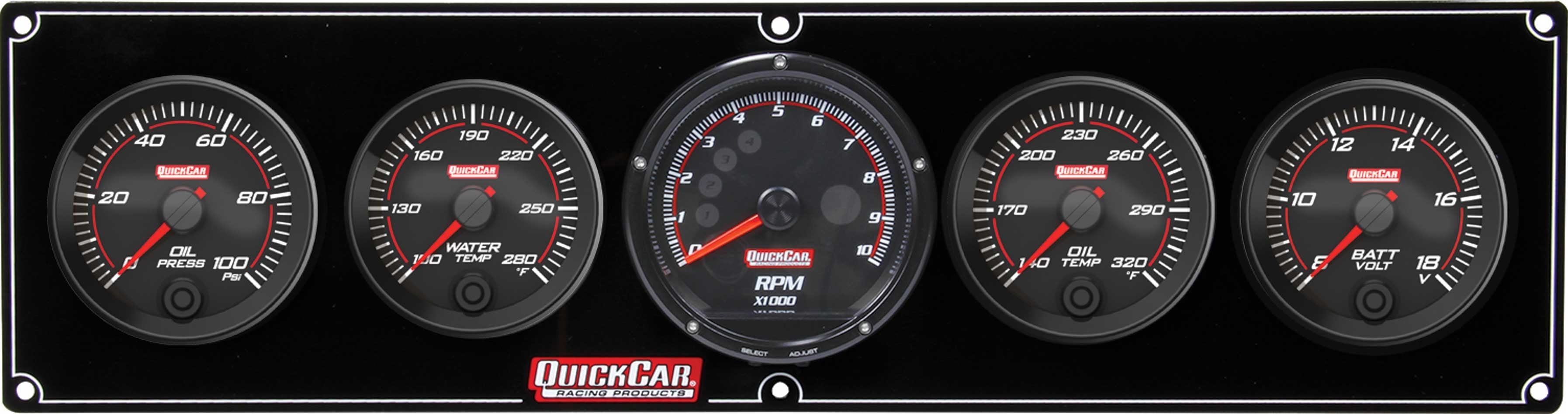 Quickcar Racing Redline 4-1 Gauge Panel OP/WT/OT/Volt w/Recall