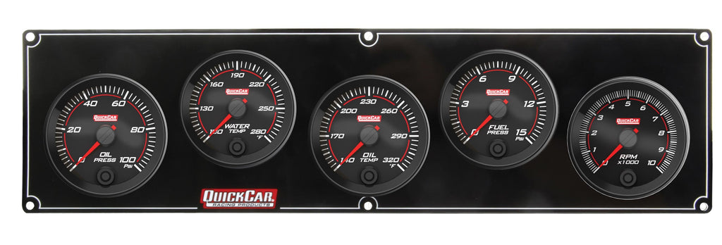 Quickcar Racing Redline 4-1 Gauge Panel OP/WT/OT/FP w/2-5/8 Tach