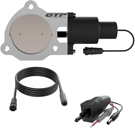 QTP Single 3.5in Electric Valve / Wiring / 1 Toggle Switch / 1 3.5in SS Exhaust Cutout