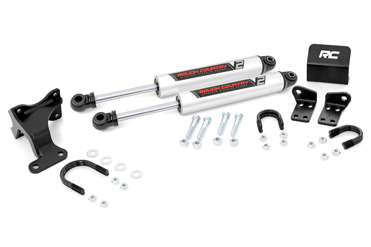Rough Country 07-18 Jeep Wrangler JK Dual Steering Stabilizer
