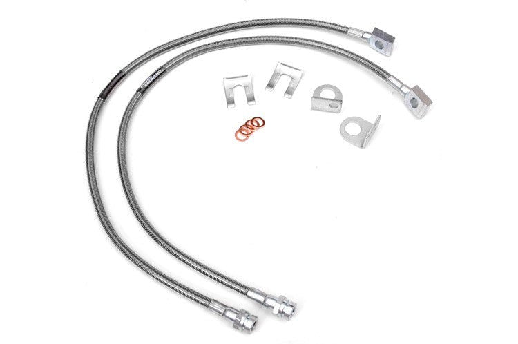 Rough Country 97-06 Jeep TJ Front Stainless Brake Line