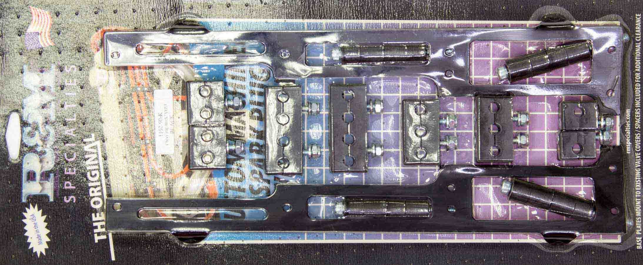 R and M Specialties Spark Plug Wire Loom BBC Black Vertical Style