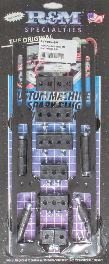 R and M Specialties Spark Plug Wire Loom SBF Black Vertical Style