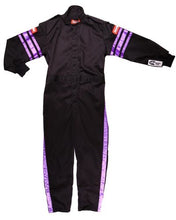 Cargar imagen en el visor de la galería, Racequip Black Suit Single Layer Kids XX-Small Purple Tri