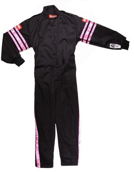 Racequip Black Suit Single Layer Kids XX-Small Pink Trim