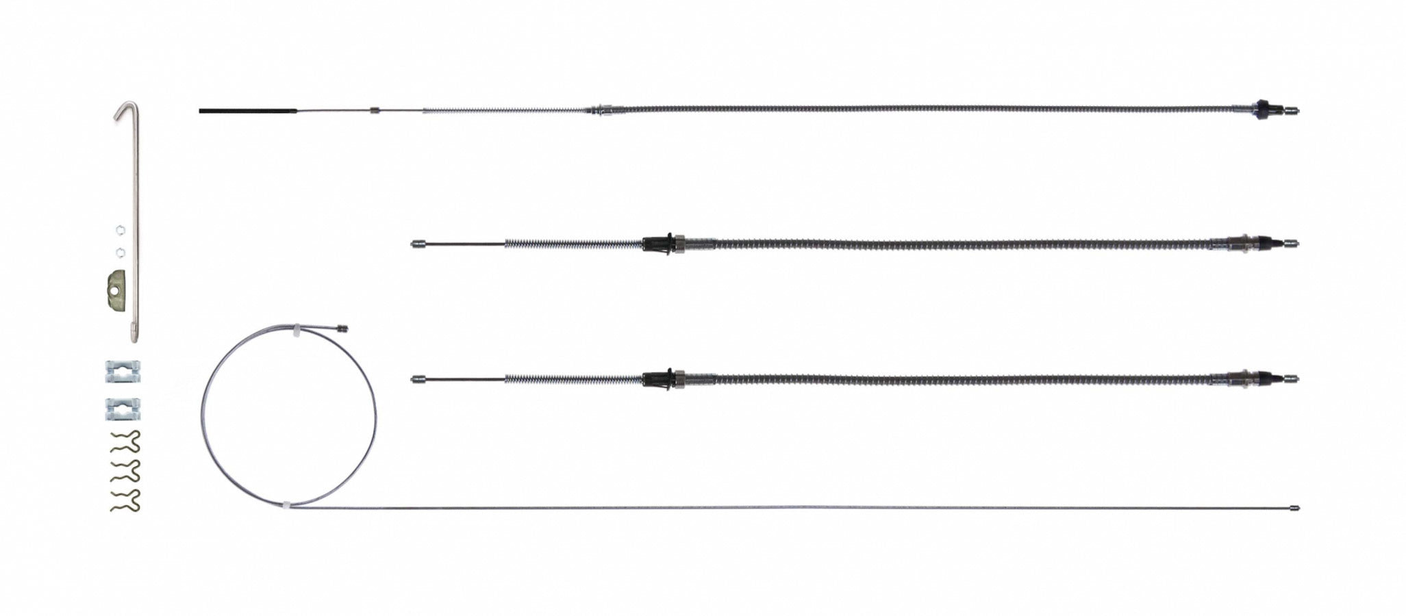 Right Stuff Detailing Brake Cable Set w/Hardwa re 68-69 Camaro Stainles