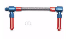 Cargar imagen en el visor de la galería, Dual Inlet Fuel Line Kit with AN Single Male Inlet for Holley 4150 Carb - Stainless Steel Braided Hose - Blue/Red