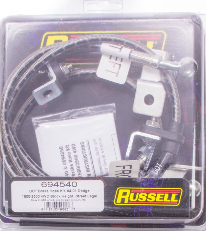 RussellS/S Brake Line Kit 94-99 Dodge 4WD