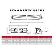 Cargar imagen en el visor de la galería, Radiance-Plus-RGBW_Curved_20-50-Inch_Line_Drawings-v01.jpg