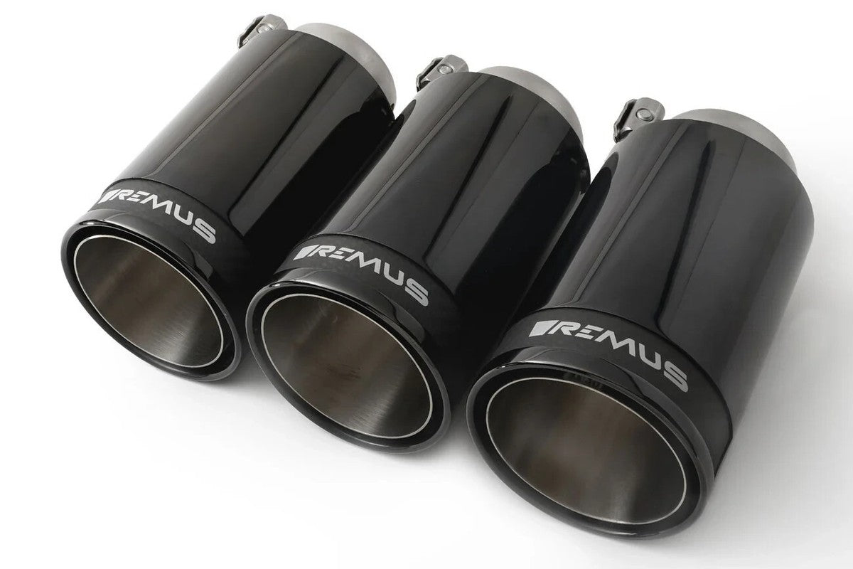 Remus 2018 Honda Civic Type-R FK8 2.0T 98mm Black Chrome Tail Pipe Set (Triple Tip)
