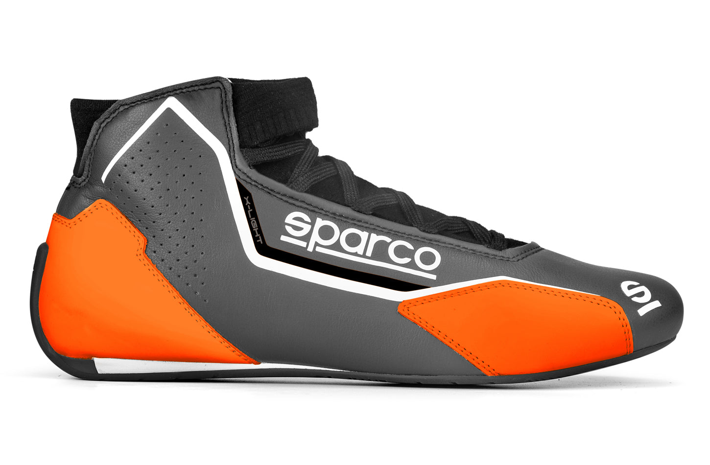 Sparco Motor Sports Shoe X-Light Gray / Org Size 11-11.5 Euro 45
