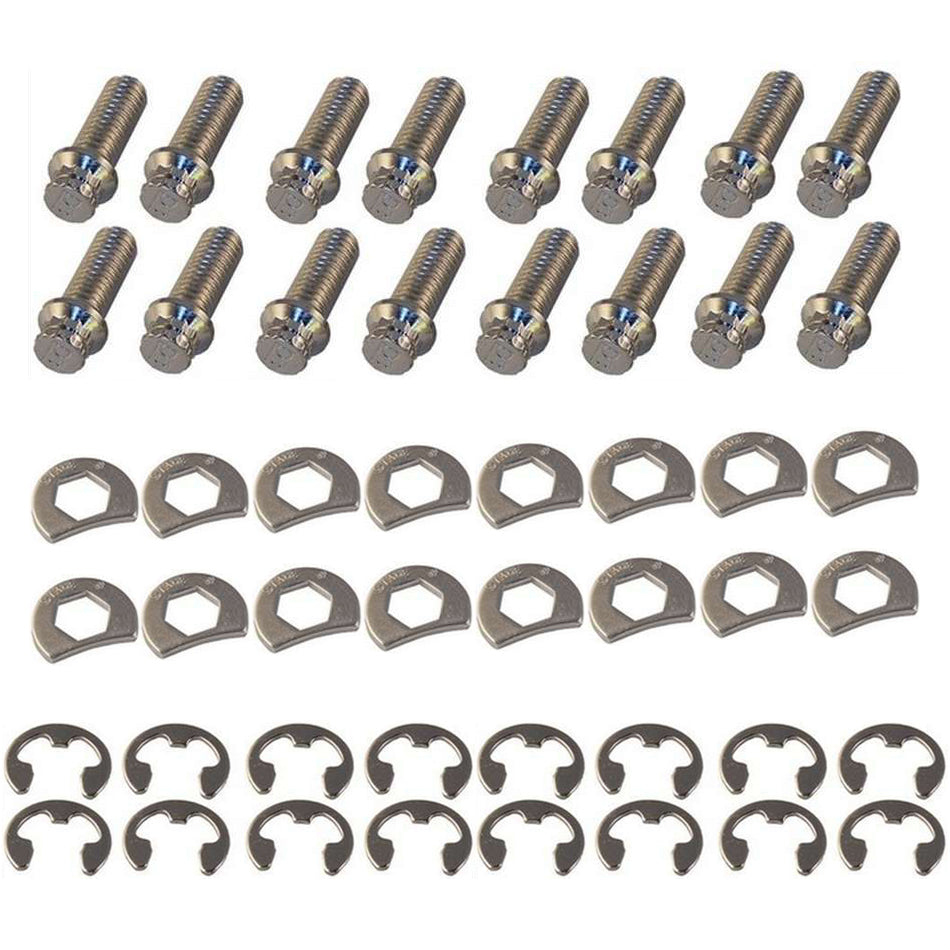 Stage 8 S/S Header Bolt Kit - 6pt. 3/8-16 x 1in (16)