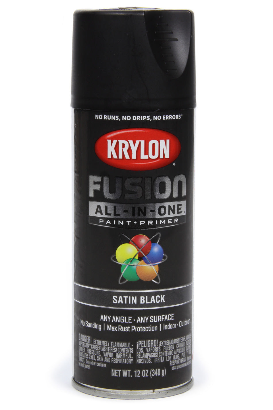 Dupli-Color Paint Satin Black 12oz Krylon Fusion