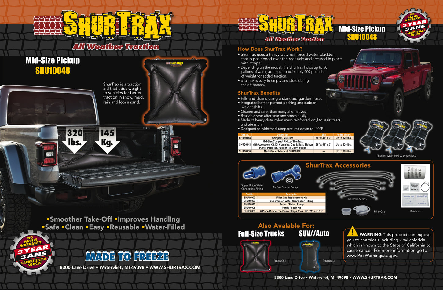Shur Trax Mid-Size Pick-Up Sell Sheet