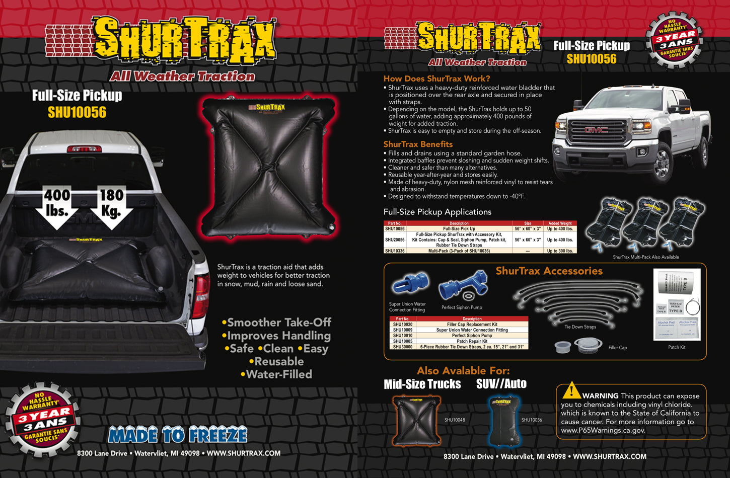 Shur Trax Full-Size Pick-UP Sell Sheet