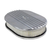 Cargar imagen en el visor de la galería, Specialty Products chrome - Archived Air Cleaner Kit  12in X 2in Oval Half Finned Top