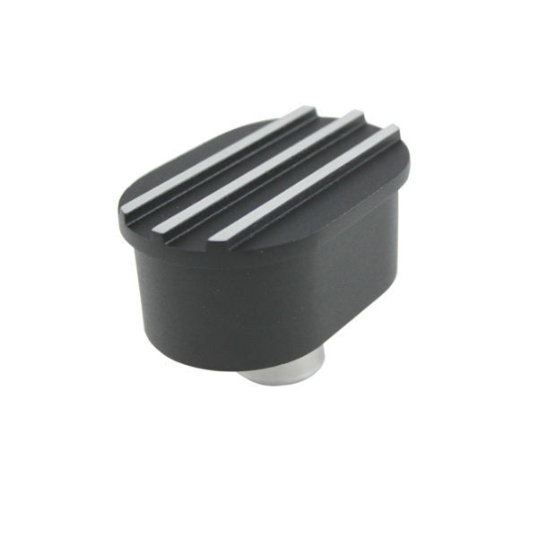 Specialty Products chrome - Archived Breather Cap  Push-In Ov al Finned Black Alum