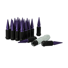 Load image into Gallery viewer, 5 LUG 12-1.50 SHORT SPIKE KIT PURPLE