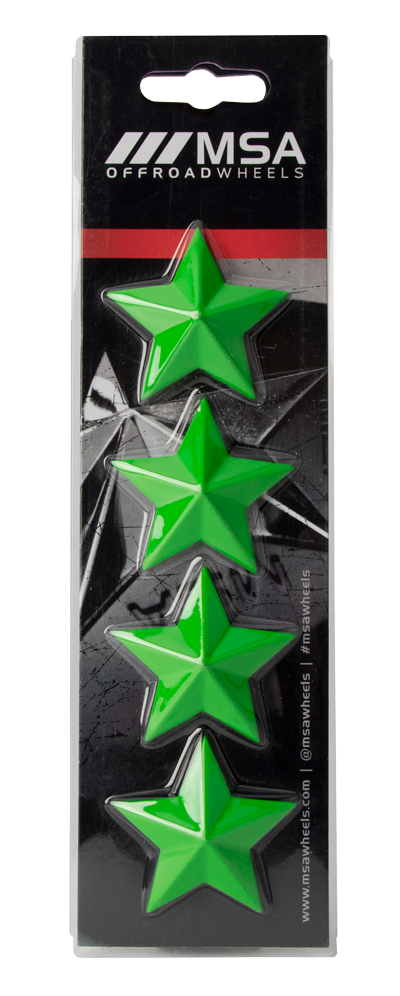 MSA STAR LOGO - GREEN (4PK) - MSA WHEELS