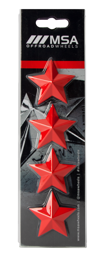 MSA STAR LOGO - RED (4PK) - MSA WHEELS