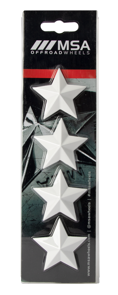 MSA STAR LOGO - WHITE (4PK) - MSA WHEELS