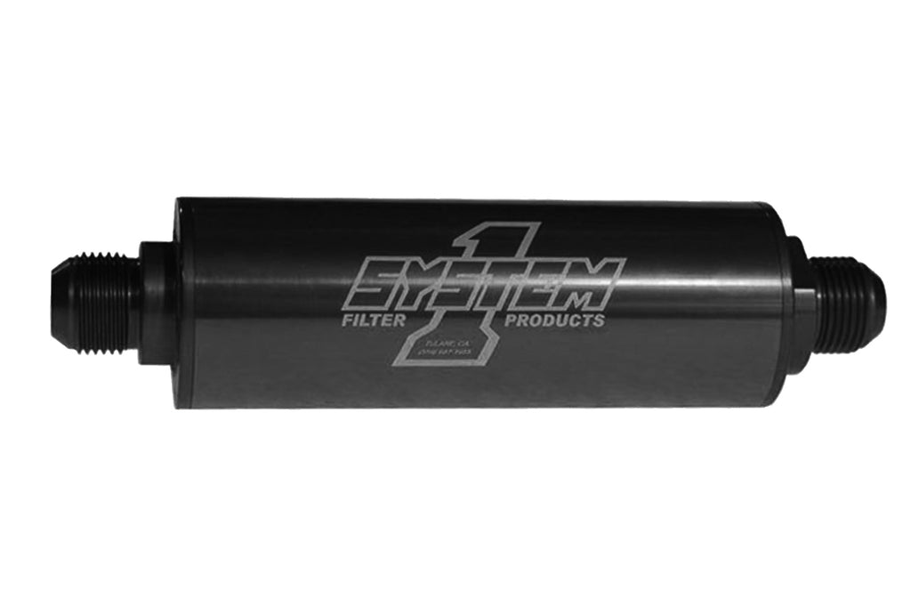 System One Inline Fuel Filter - #8 Billet - Black